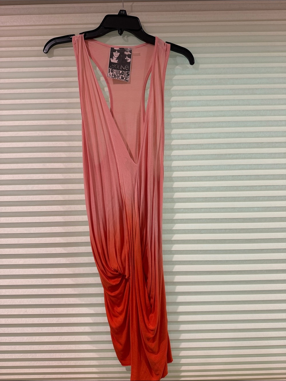 Young Fabulous & Broke Pink to Red Ombre Backless Maxi Dress